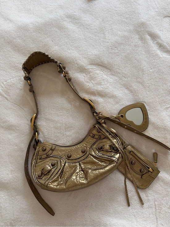 Balenciaga Handbags - Balenciaga Metallic Gold Crescent Shoulder Bag with Mirror Tag